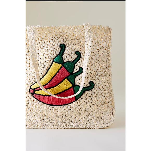 Anthropologie Natural Farmers Market Raffia Tote NWT - Picture 2 of 11